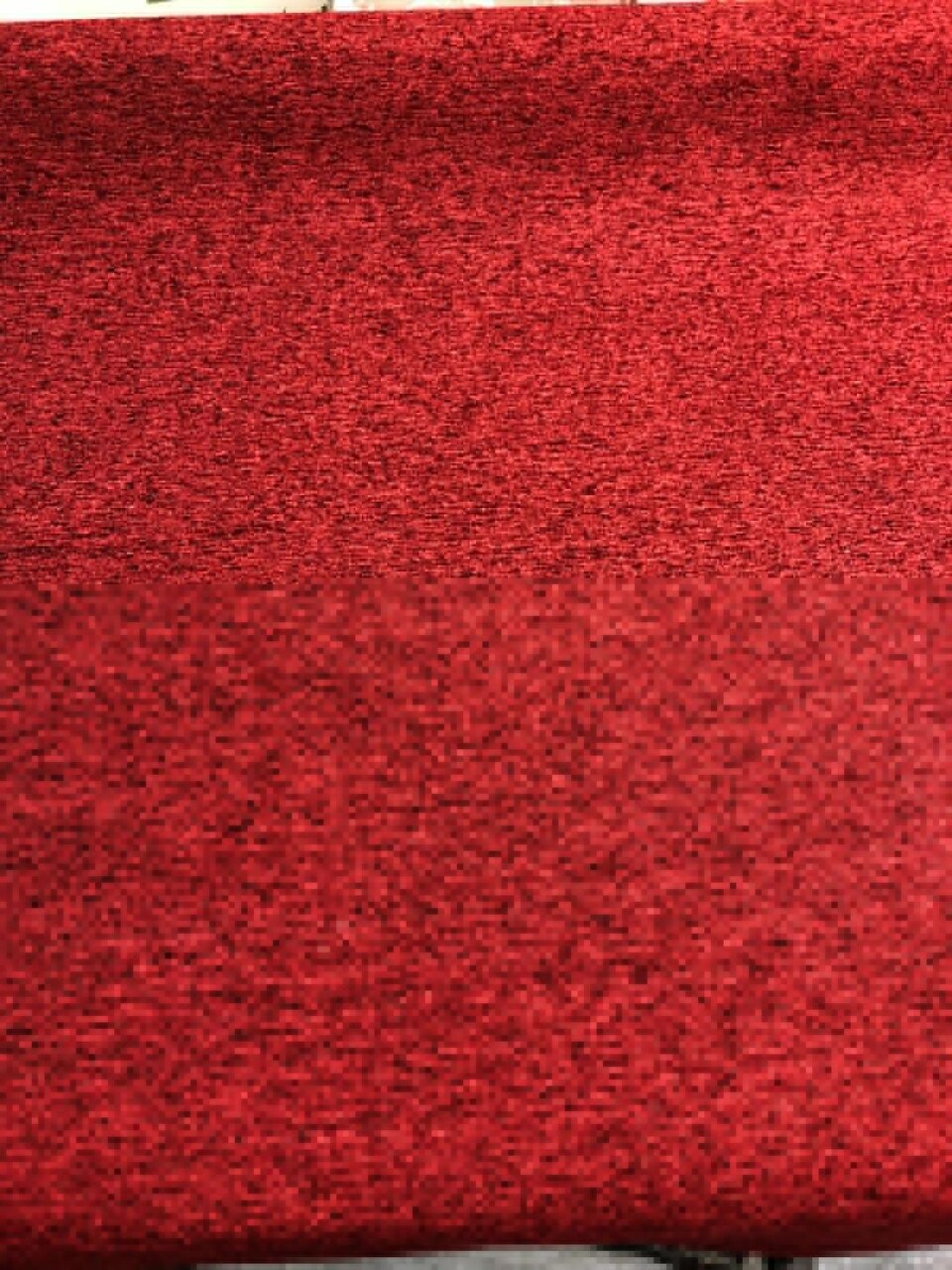 1 Yard Ruby Red Heavy Solid 100% Polyester Chenille Backed Durable Upholstery Decorative Fabric